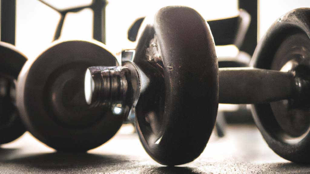 Dumbbells on gym floor