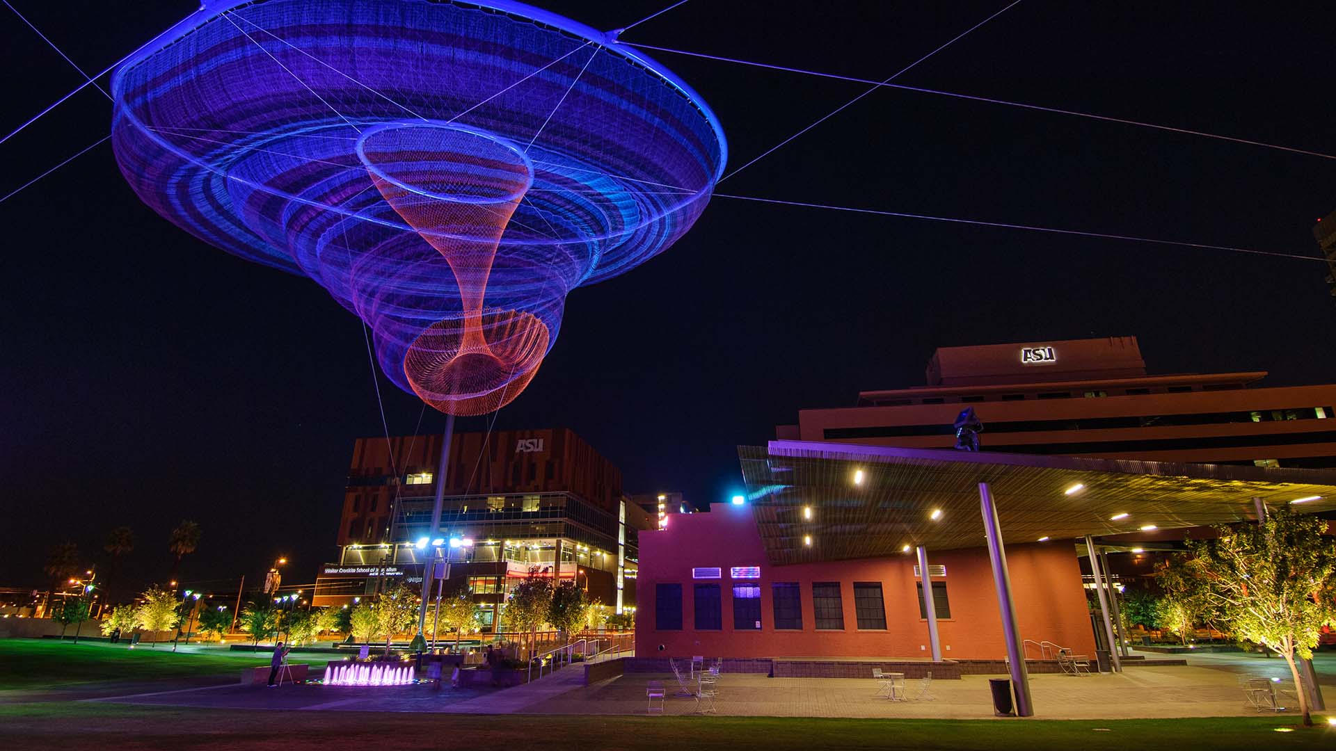 Civic Space Park at night