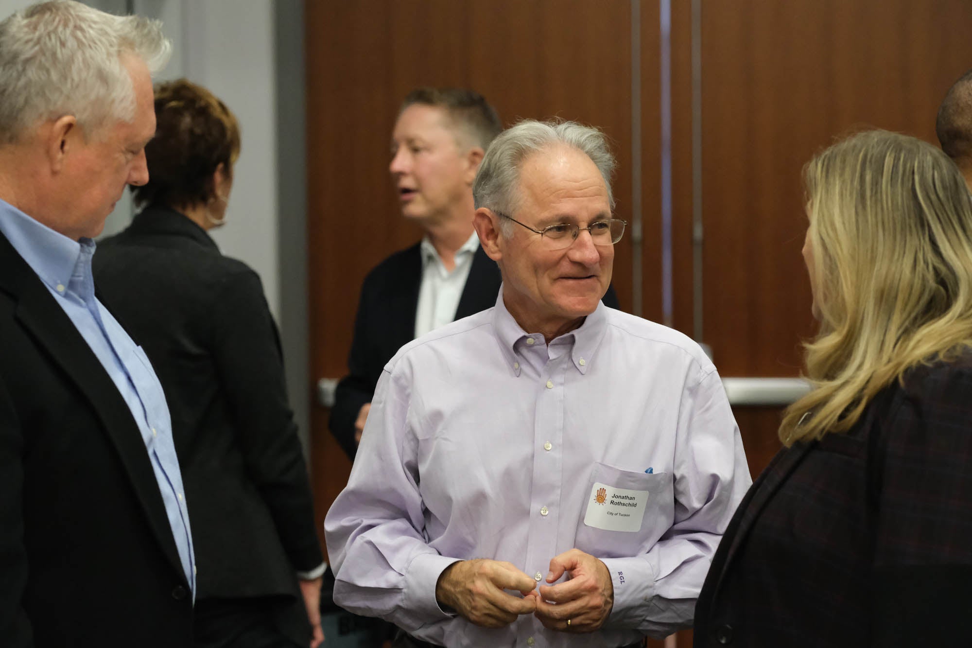 Tucson Mayor Jonathan Rothschild chats with reception attendees.