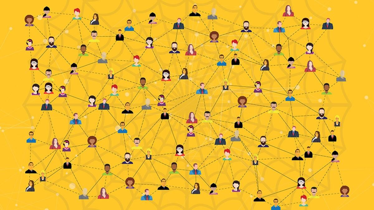 Illustration of a web network of people