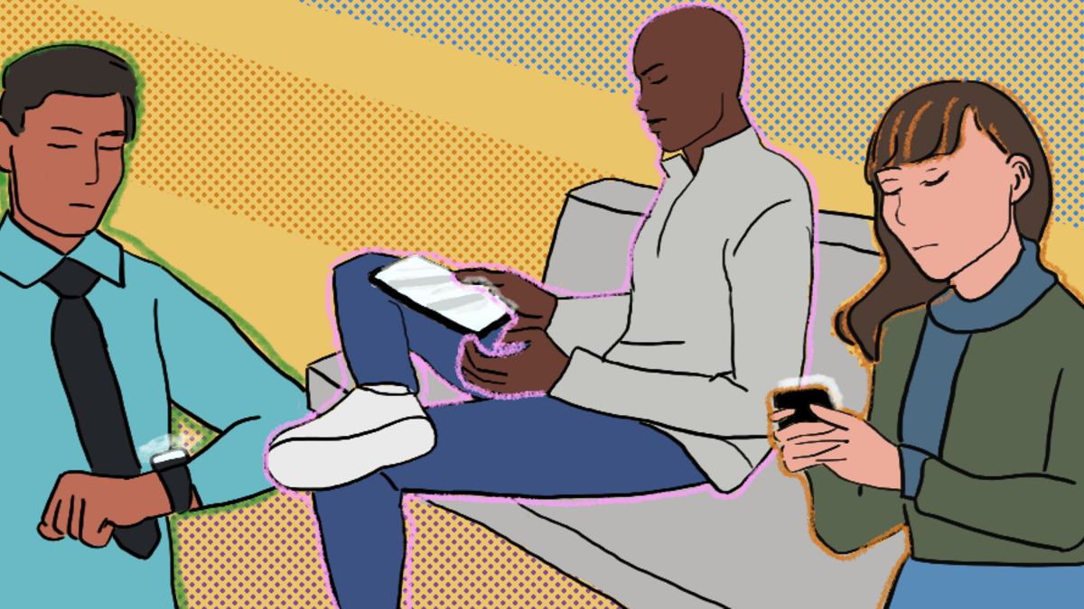 Illustration of busy people