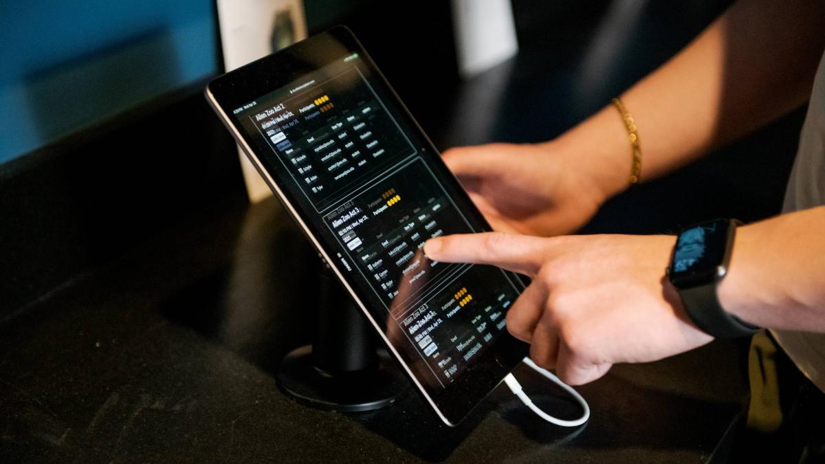 Dashboard on a tablet